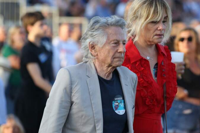 Roman Polanski et sa femme Emmanuelle Seigner étaient ensemble au concert des Rolling Stones, ce samedi 23 juillet 2022. 