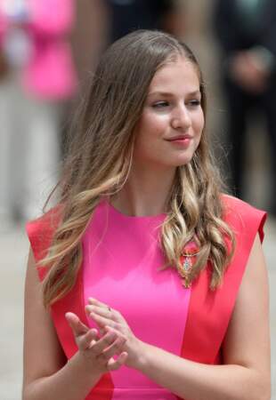 Leonor d'Espagne porte une longue robe rose Cayro Woman à 89,90€, le 25 juillet 2022. 