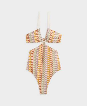 Maillot de bain bandeau en crochet multicolore, Oysho, 49,99€
