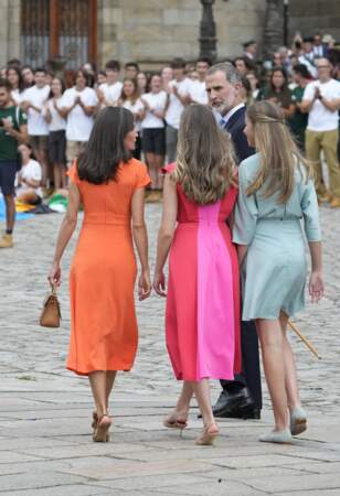 La familles royale d'Espagne et son fashion match électrisant, le 25 juillet 2022. 