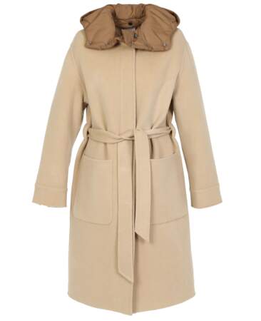 Manteau en laine couleur beige capuche amovible, Oakwood, 550€