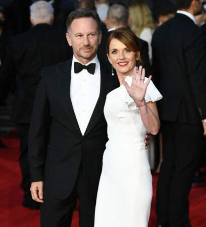 Geri Halliwell et son mari Christian Horner, à l'avant-première mondiale du film "James Bond - Mourir peut attendre, au Royal Albert Hall à Londres, le 28 septembre 2021.