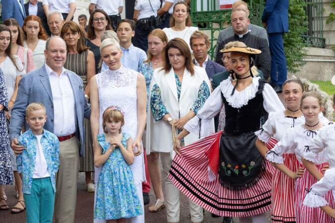 La famille princière de Monaco lors du traditionnel Pique-nique "U Cavagnetu" des monégasques au parc princesse Antoinette à Monaco le 3 septembre 2022.