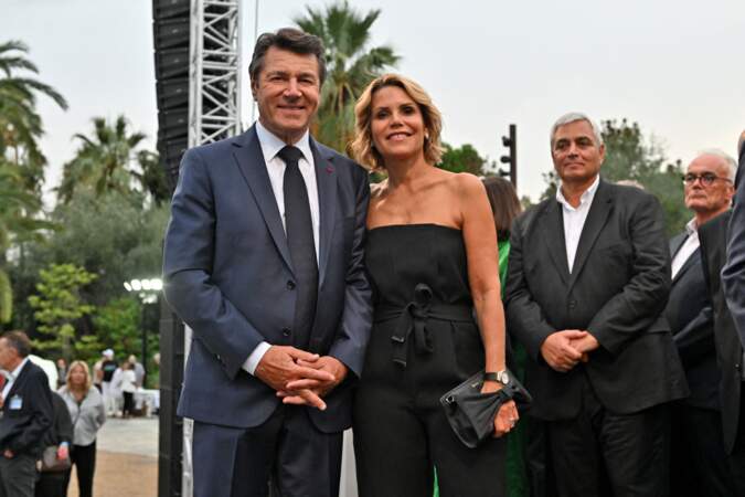 Laura Tenoudji est venue soutenir son mari Christian Estrosi, qui a fait son discours politique de rentrée, à Nice, le 2 septembre 2022. 