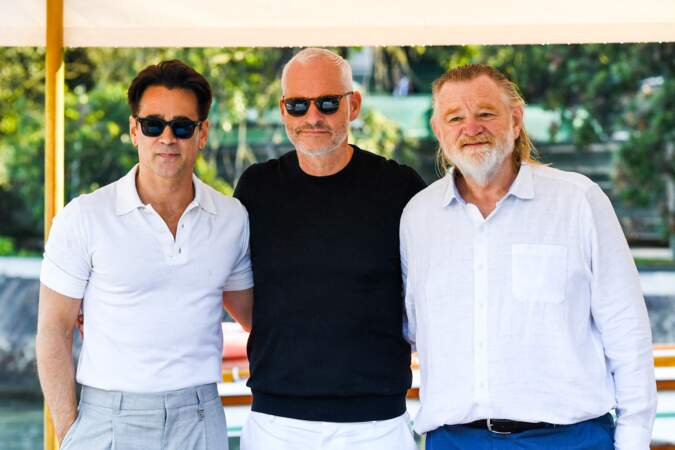 Colin Farrell, Martin McDonagh et Brendan Gleeson lors de la 79ème édition du festival international du film de Venise, le 5 septembre 2022