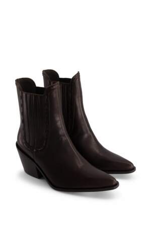Boots santiags courtes en cuir marron Nadie, Maison 123, 180€