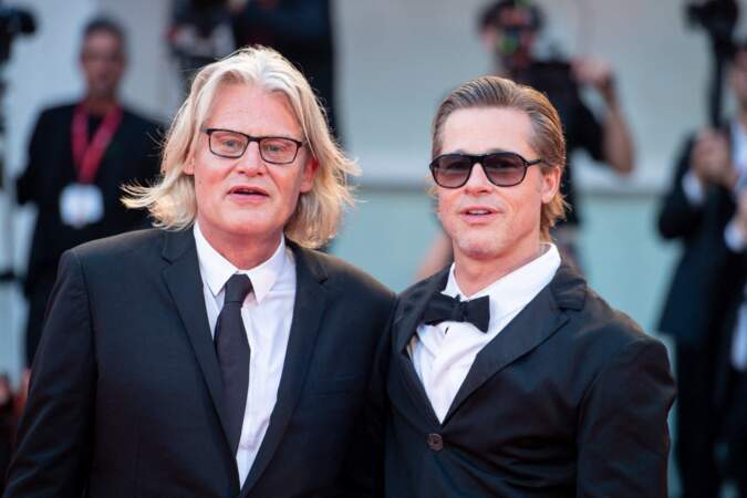 Andrew Dominik  (le réalisateur de Blonde) et Brad Pitt  lors de la 79ème édition du festival international du film de Venise, la Mostra le 8 septembre 2022.
