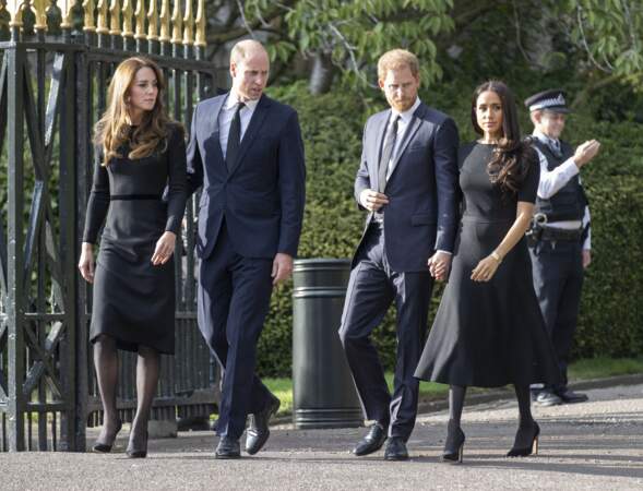 Kate, William, Harry et Meghan réunis au château de Windsor pour un hommage à la reine Elisabeth II, le 10 septembre 2022