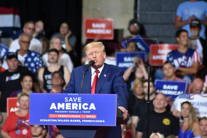Donald Trump fait une allocution lors du rassemblement Save America, le 4 septembre 2022