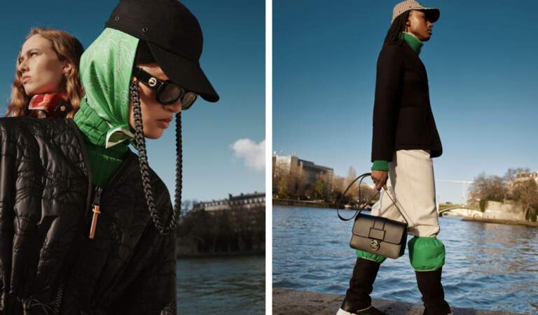 Casquette en flanelle
Flannel cap et lunettes de soleil avec chaîne de la collection Longchamp  "Très Paris" - automne/hiver 2022 