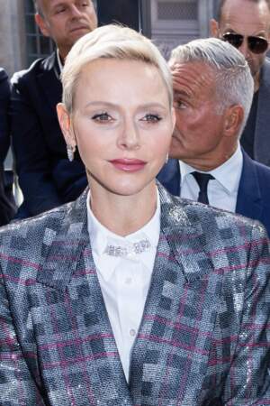La princesse Charlène de Monaco - Front Row au défilé Louis Vuitton Collection Femme Prêt-à-porter Printemps/Eté 2023 lors de la Fashion Week de Paris (PFW), le 4 octobre 2022.