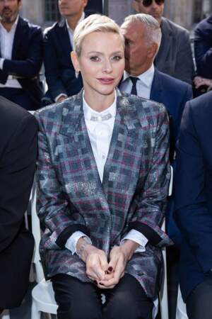 Charlène de Monaco lors du défilé Louis Vuitton Collection Femme Prêt-à-porter Printemps/Eté 2023 lors de la Fashion Week de Paris, le 4 octobre 2022