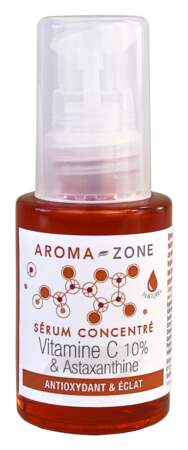 Sérum concentré Vitamine C 10% & Astaxanthine, Aroma-Zone, 6,90€ les 30ml en boutique et sur aroma-zone.com