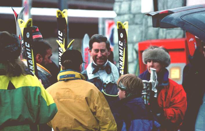 Charles III en vacances à Klosters (Suisse), sa station de ski préférée, en 1996