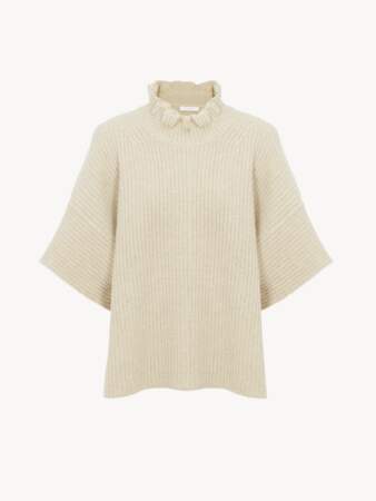 Pull poncho en maille côtelée, See By Chloé, 390€