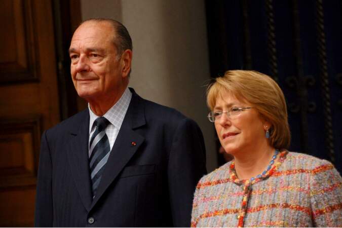 Jacques Chirac et Michelle Bachelet à Santiago (Chili) en juin 2005