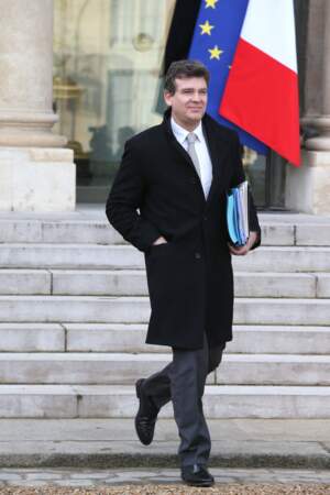 Arnaud Montebourg, Ministre du Redressement productif, à la sortie du conseil des ministres au palais de l'Élysée le 8 janvier 2014.