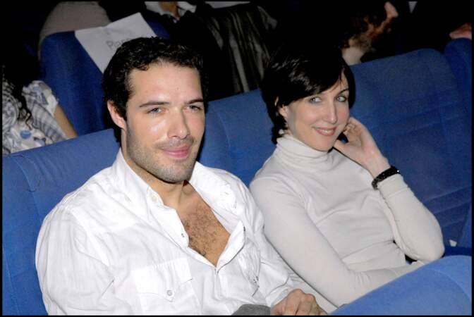 Nicolas Bedos et Elsa Zylberstein à l'avant -première du film "Génération 68" au cinéma "L'arlequin" à Paris, le 3 avril 2008.