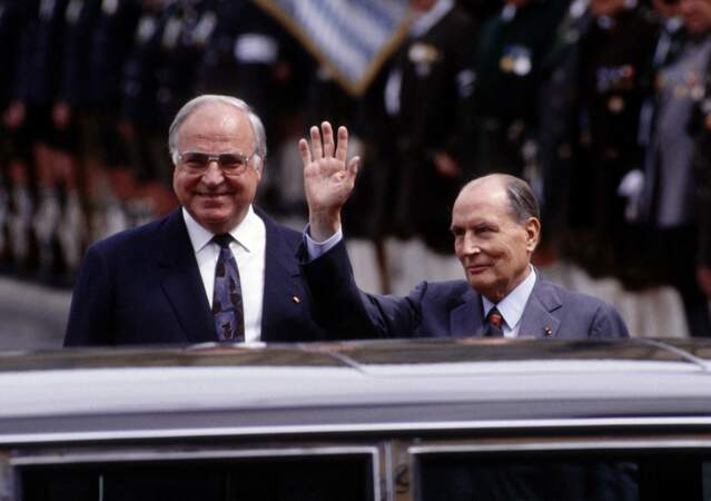 François Mitterand et Helmut Kohl en juillet 1992