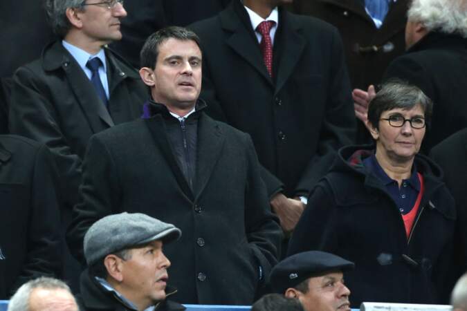 Manuel Valls et Valerie Fourneyron le 1er février 2014 au stade de France 