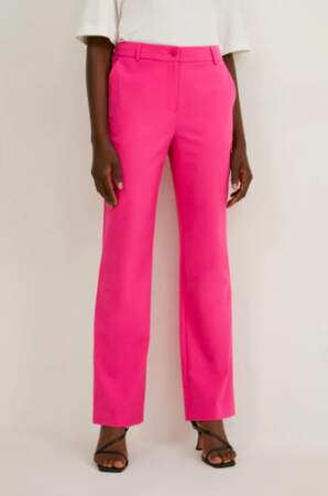 Pantalon droit rose fluo, C&A, 30€