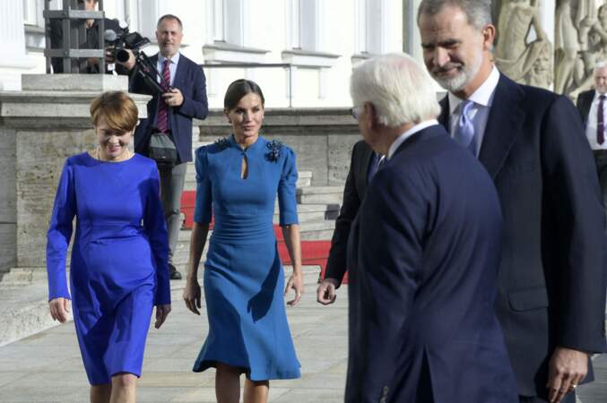 Le roi Felipe VI et la reine Letizia d’Espagne arrivent à Berlin, le 17 octobre 2022.