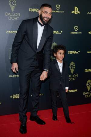Karim Benzema et son fils Ibrahim à la 66ème cérémonie du Ballon d’Or.