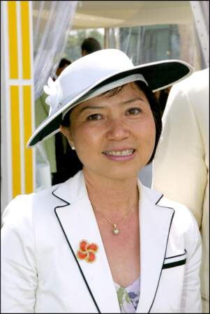 Anh Dao Traxel, la "fille de cœur" de Jacques et Bernadette Chirac, au prix de Diane Hermes, à Chantilly, le 12 juin 2005.