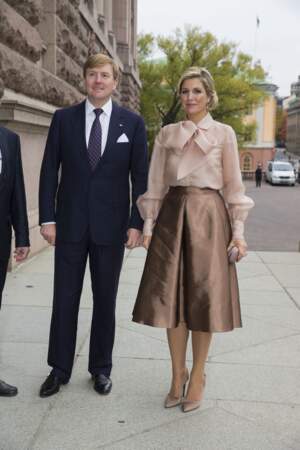 Le roi Willem-Alexander et la reine Maxima des Pays-Basà Stockholm, le 14 octobre 2013