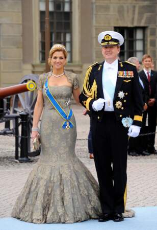 Maxima et Willem Alexander des Pays-Bas, au mariage de Victoria de Suède, le 19 juin 2010 à Stockholm