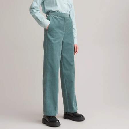 Pantalon large en velours, taille haute, La Redoute Collections, 49.99€