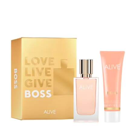 Coffret parfum Alive Hugo Boss, 49€