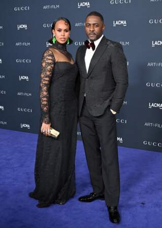 Sabrina Dhowre Elba et Idris Elba entièrement vêtus de noir à la soirée "Lacma Art" à Los Angeles, le 5 novembre 2022