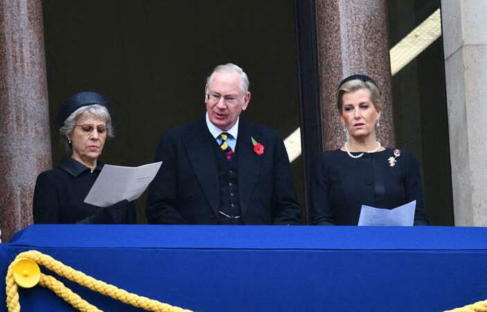 Les membres de la famille royale d'Angleterre lors du "Remembrance Sunday Service" à Londres, le 13 novembre 2022