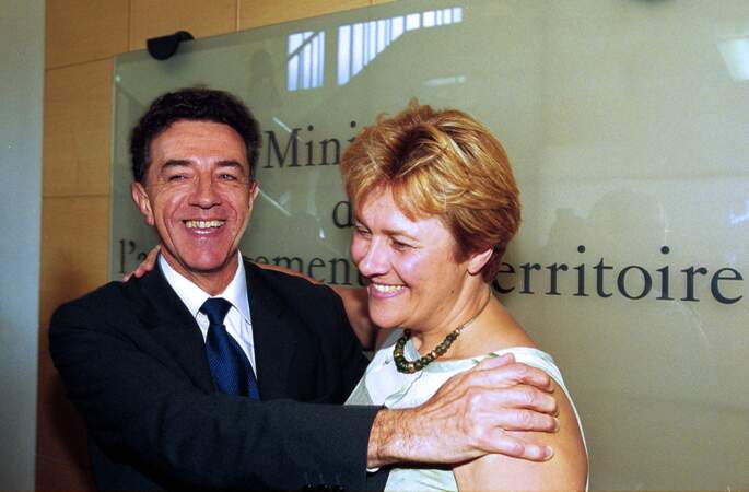 Dominique Voynet et Yves Cochet, à Paris, le 11 juillet 2001