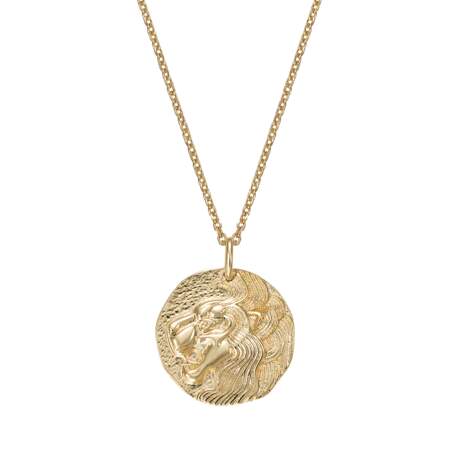 Collier en plaqué or avec pendentif tête de lion, Go Mademoiselle, 64€   sur go-mademoiselle.fr