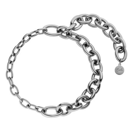 Bracelet maillon en acier couleur  argent, Purelei, 35,90€