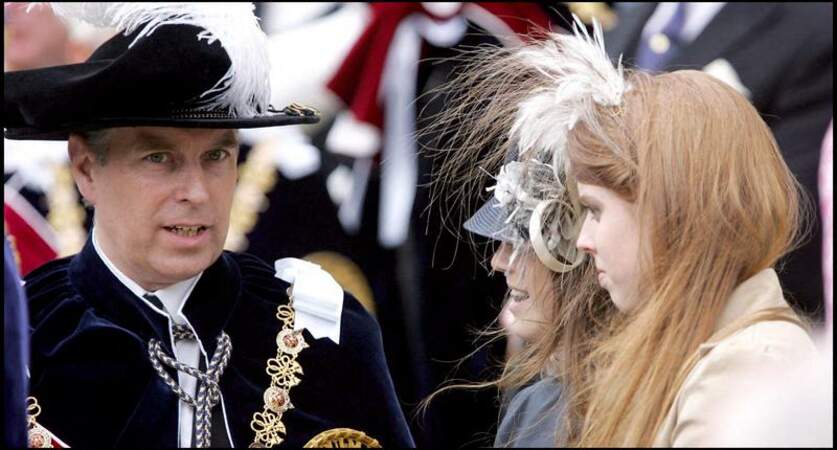 Le prince Andrew et ses deux filles à la Garter Ceremony, à Windsor.