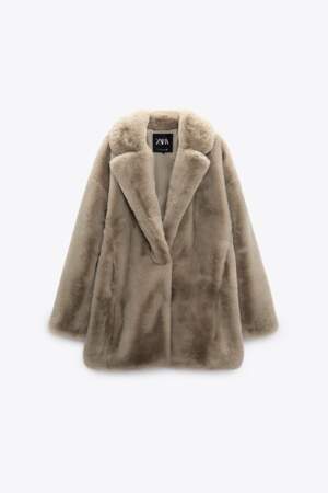 Manteau en fausse fourrure, ZARA, 79.95€