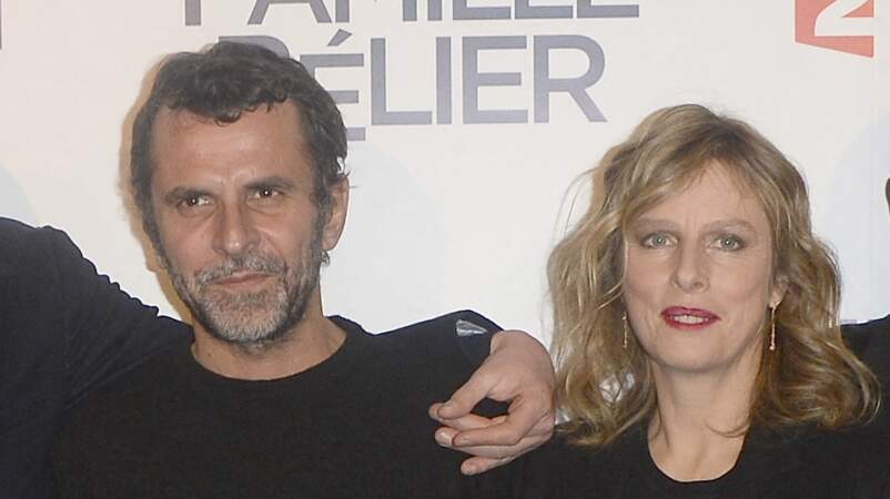 Éric Lartigau et Karin Viard, lors de l'avant-première du film "La Famille Bélier" au Grand Rex à Paris, le 9 décembre 2014.