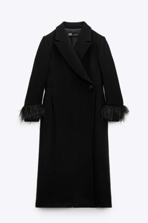 Manteau à plumes contenant de la laine, ZARA, 149€
