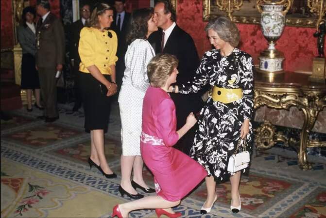 Lady Diana avec la reine Sofia d'Espagne
