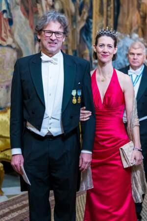 La Comtesse Bettina Bernadotte et Philipp Haug au dîner en l'honneur des lauréats des Prix Nobel au Palais royal à Stockholm, le 11 décembre 2022.