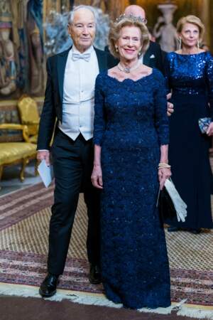 Madeleine Bernadotte et Bernhard Mach au dîner en l'honneur des lauréats des Prix Nobel au Palais royal à Stockholm, le 11 décembre 2022.