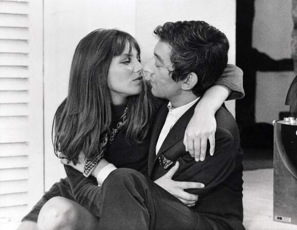 Jane Birkin et Serge Gainsbourg sur le tournage de “Slogan” en 1969