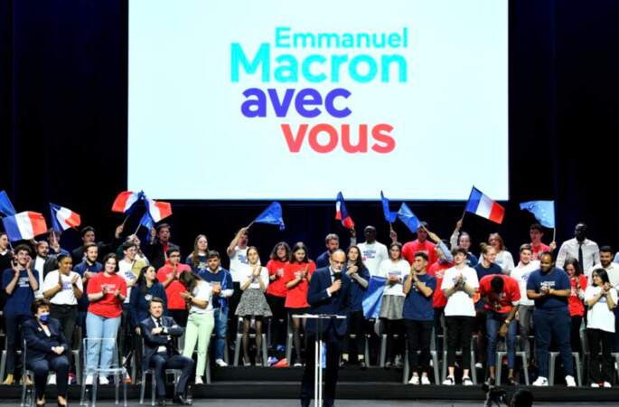 Edouard Philippe a apporté son soutien à Emmanuel Macron lors d'un meeting à Nice, le 23 mars 2022