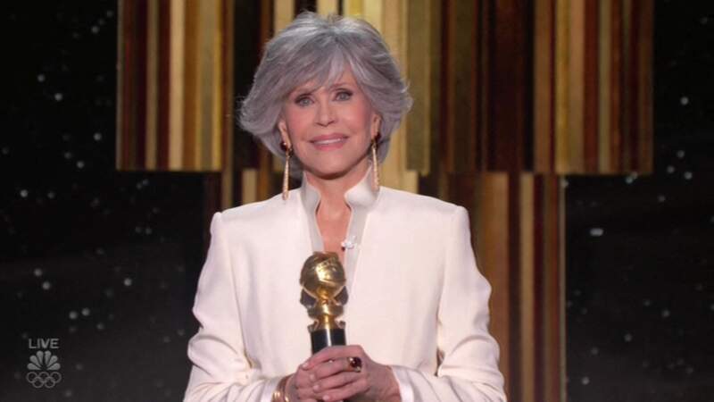 Jane Fonda reçoit le Cecil B. DeMille Award lors de la 78ème cérémonie des Golden Globe Awards en février 2021