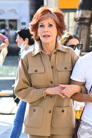 Jane Fonda sur le tournage du film 'Book Club 2 : The Next Chapter' à Venise le 11 juillet 2022. Elle a 85 ans. 