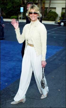 Jane Fonda toute en blanc pour la soirée célébrant les 90 ans de la Paramont Pictures en 2002, à Hollywood