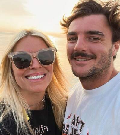 Sophie Tapie et son nouveau compagnon, le rugbyman Baptiste Germain, sur Instagram, en juillet 2022.